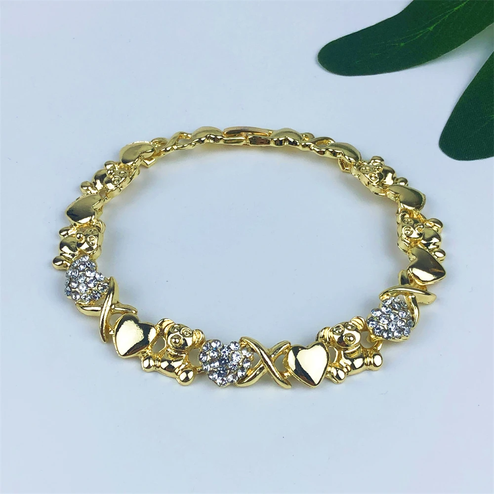 TITI Women Jewelry Set Wedding Bridal Fashion Xoxo Gold Plated Heart Necklace Set Hugs and Kiss I Love You Holiday Jewelry Gift 4