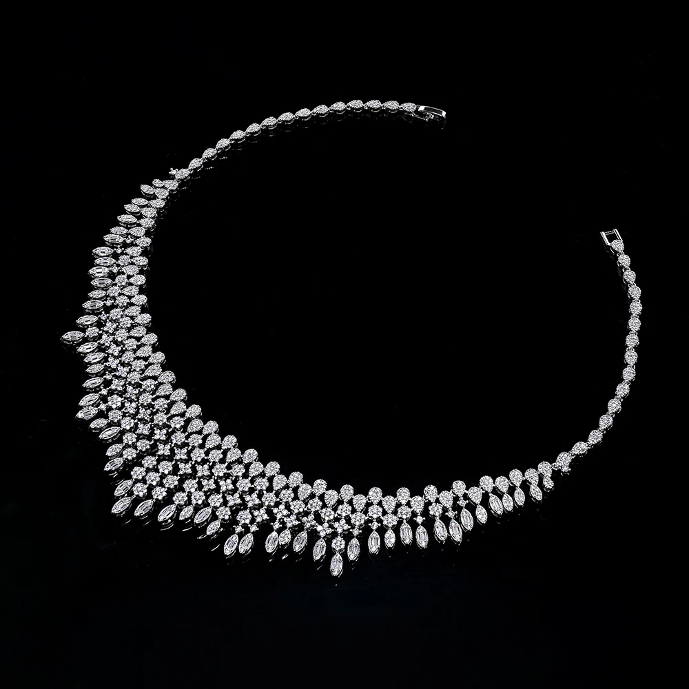 2024 New 4-piece African Blue Bridal Jewelry Set New Fashion Dubai Necklace Set Women's Wedding Party Accessories 2