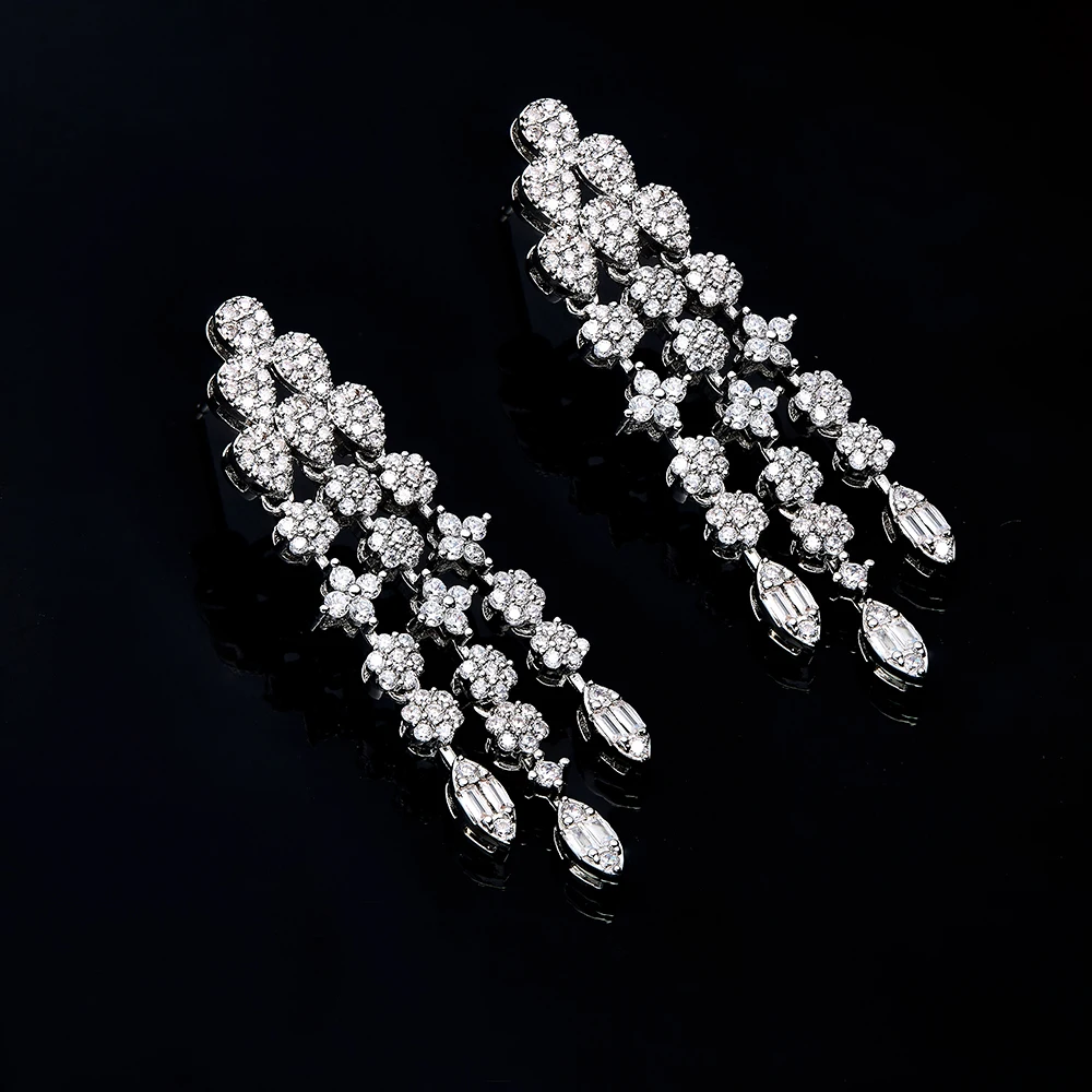 2024 New 4-piece African Blue Bridal Jewelry Set New Fashion Dubai Necklace Set Women's Wedding Party Accessories 5