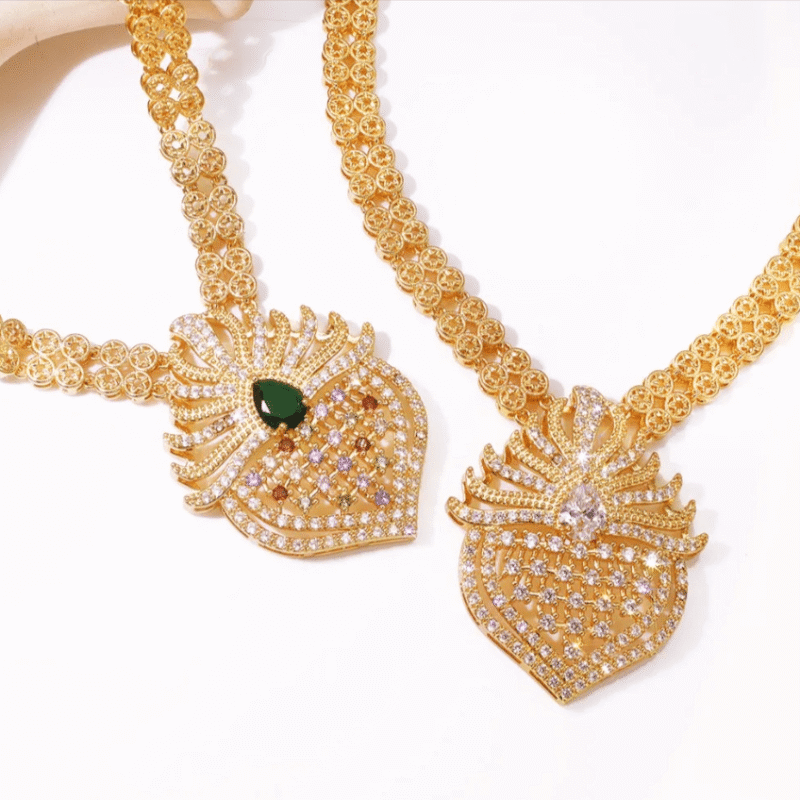 GZJPEI 4Pcs Cubic Zirconia Bridal Jewelry Set Dubai Nigeria Women