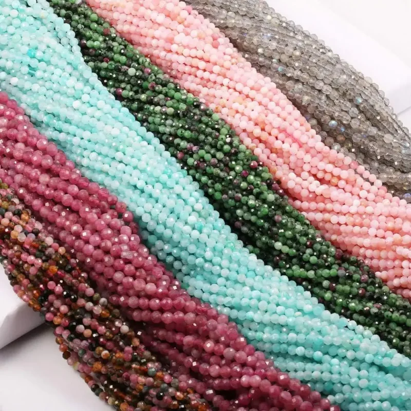 Faceted Gemstone Beads Amethyst Garnet