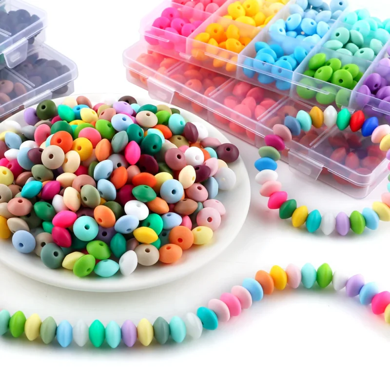 Silicone Lentil Spacer Beads Set