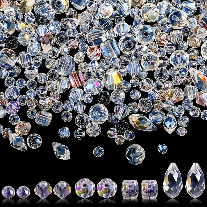 Mixed Geometric Crystal Glass Beads