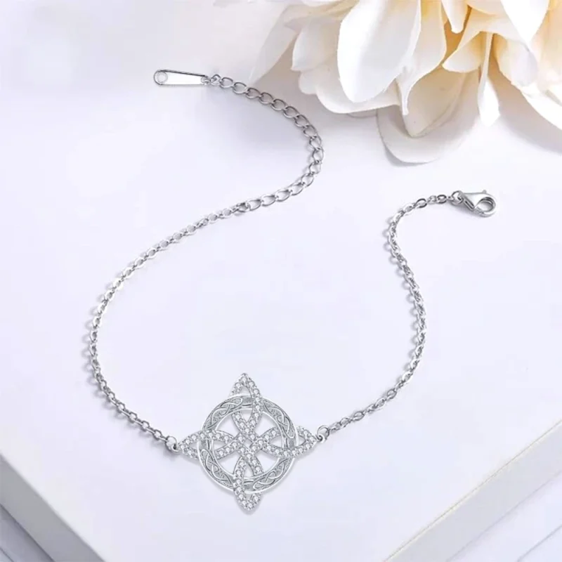 Thai Silver Witch Knot CZ Bracelet