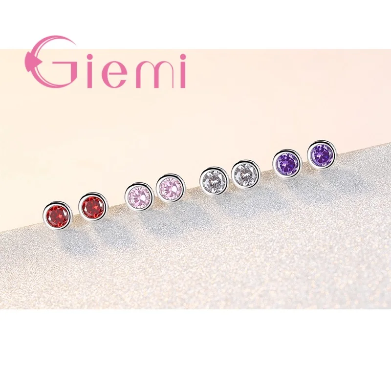 925 Silver CZ Four-Claw Stud Earrings - Image 5