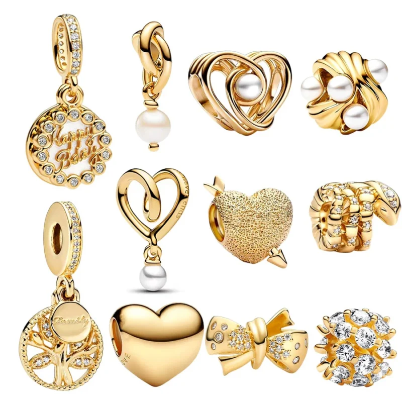 Gold Plated Charm Beads Set