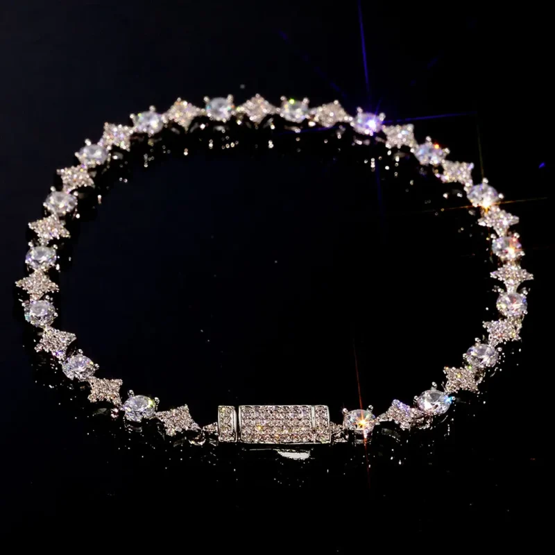 CZ Cross Tennis Bracelet Hip Hop