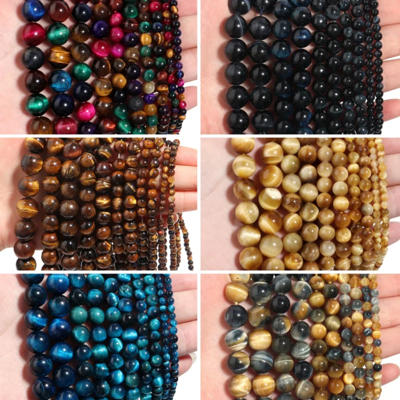 Natural Tiger Eye Stone Beads Strand