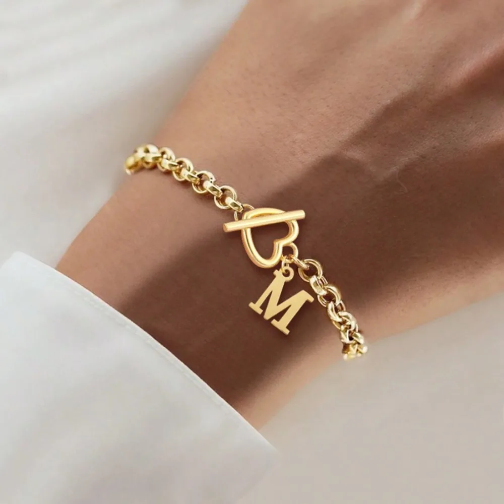 Initial Letter Bracelet Stainless Steel