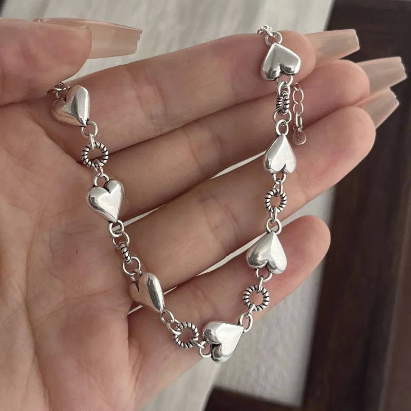 925 Silver Heart Bracelet Jewelry Gift