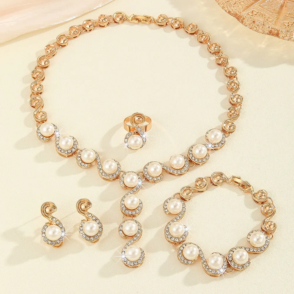 Luxury Pearl Wedding Jewelry Set - Image 3