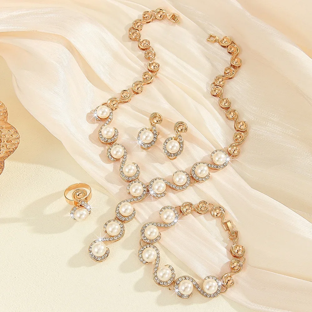 Luxury Pearl Wedding Jewelry Set - Image 2