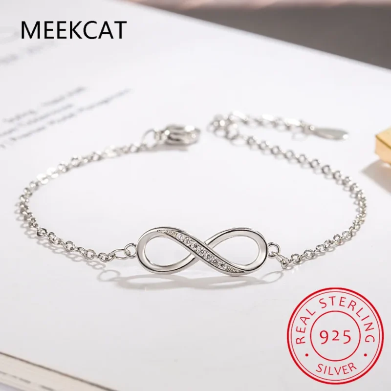 D Color Moissanite Infinity Bracelet – 925 Silver Women’s Jewelry
