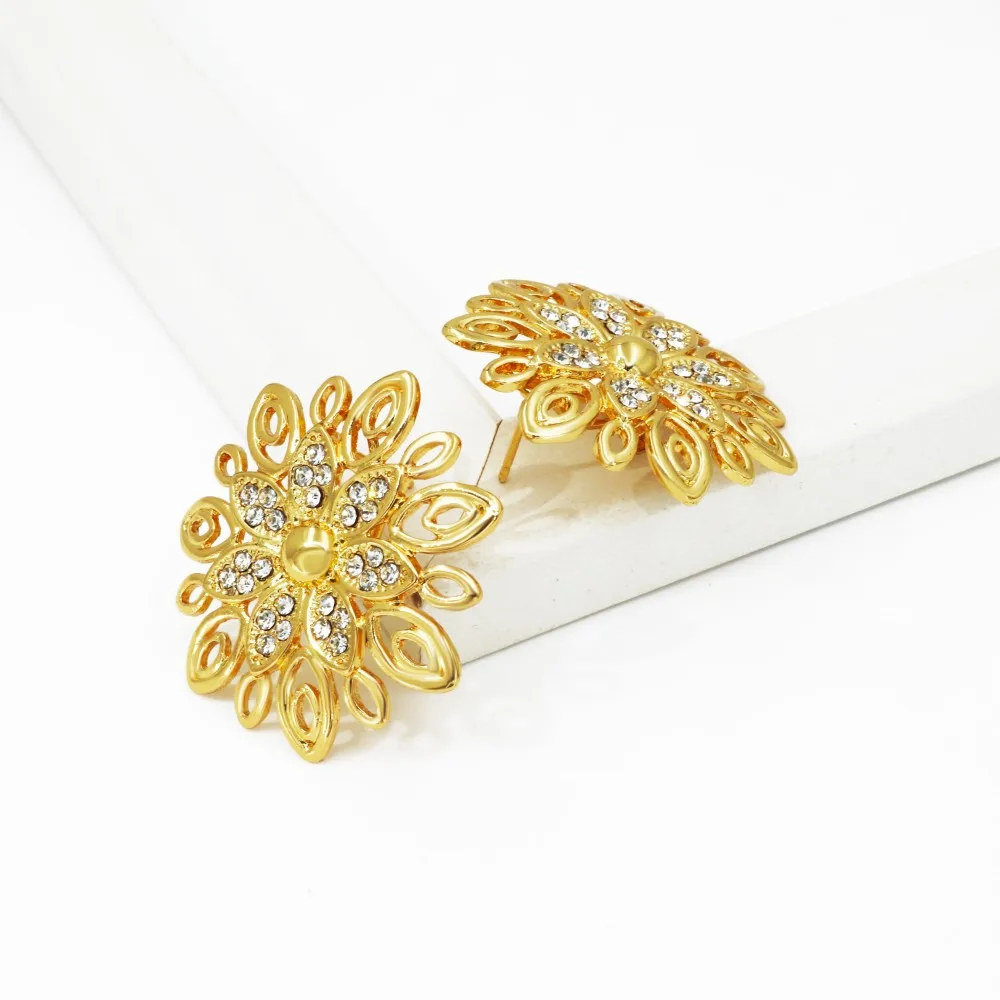 YTJX 18K Gold-Plated African Flower Jewelry Set – Women’s Wedding Style - Image 2