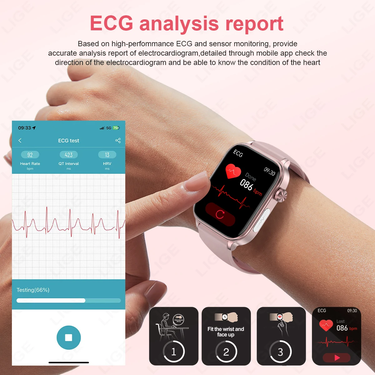 LIGE ECG PPG Health Smartwatch for Women - Image 2