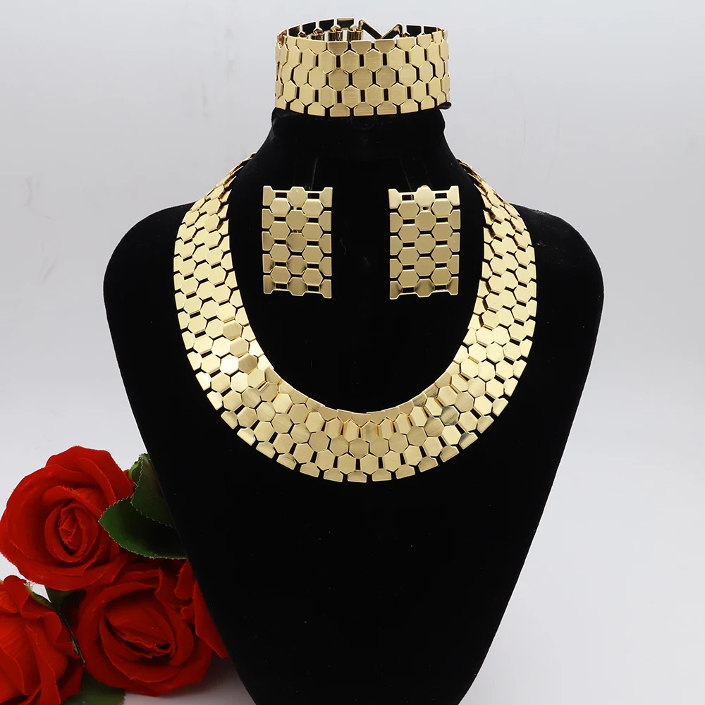Chunky Dubai Gold Jewelry Set Punk Style