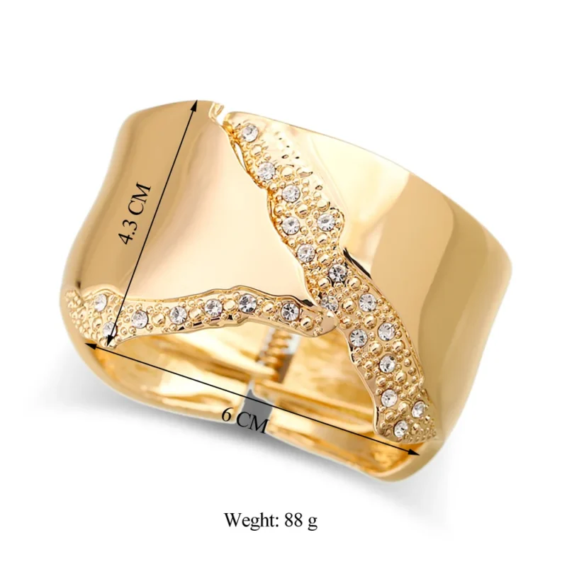 Punk Irregular Crystal Cuff Bracelet