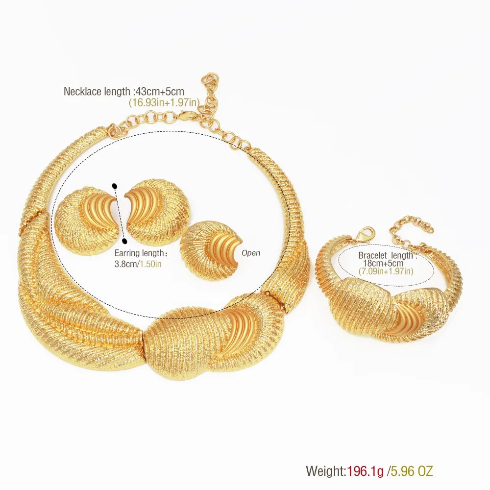 Luxury 18K Gold Chunky Jewelry Set - Image 2