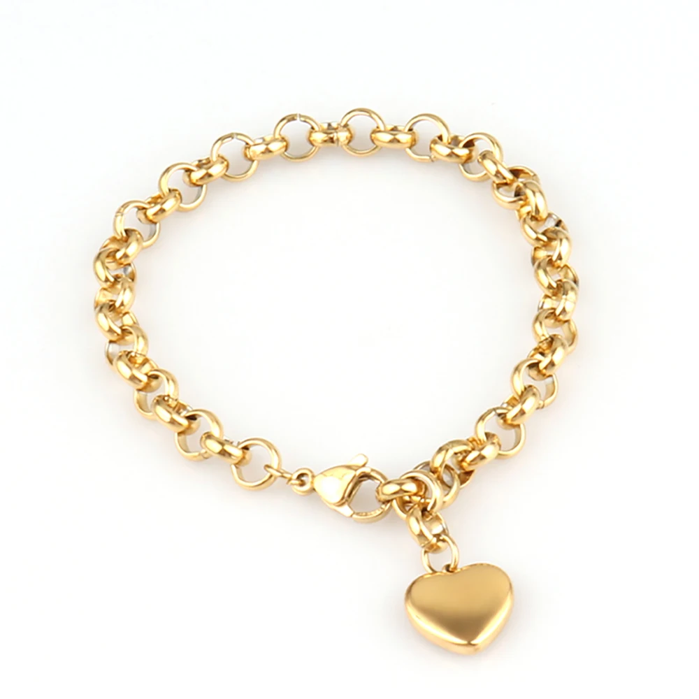 316L Stainless Steel Heart Chain Bracelet
