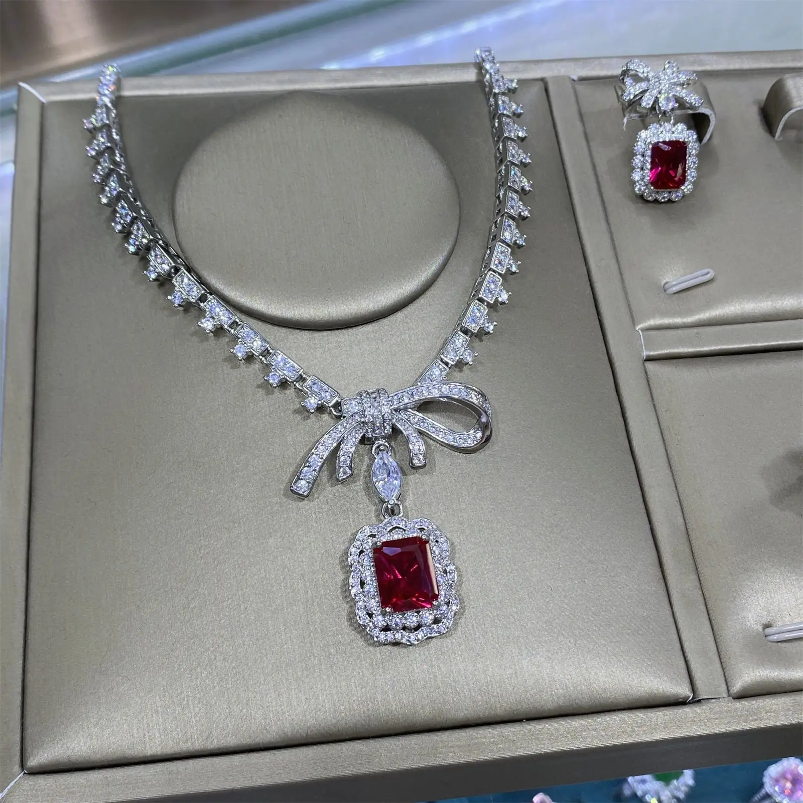 Red Corundum Luxury Jewelry Set
