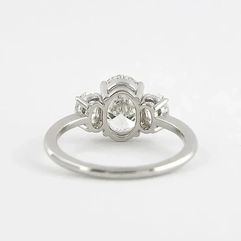 3CT Moissanite Engagement Ring – 925 Silver Oval Cut Certified