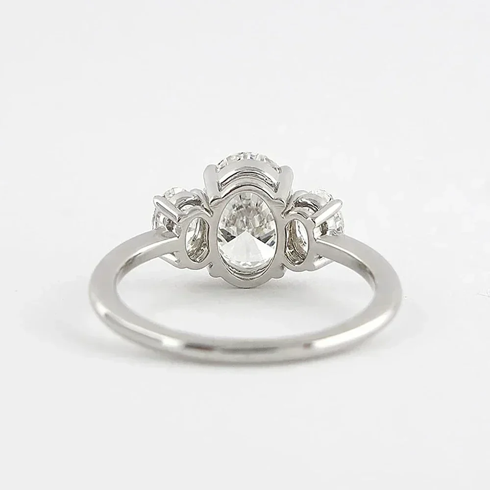 3CT Moissanite Engagement Ring – 925 Silver Oval Cut Certified
