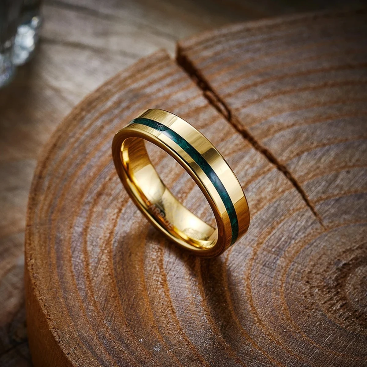 Tungsten Carbide Wedding Ring Malachite