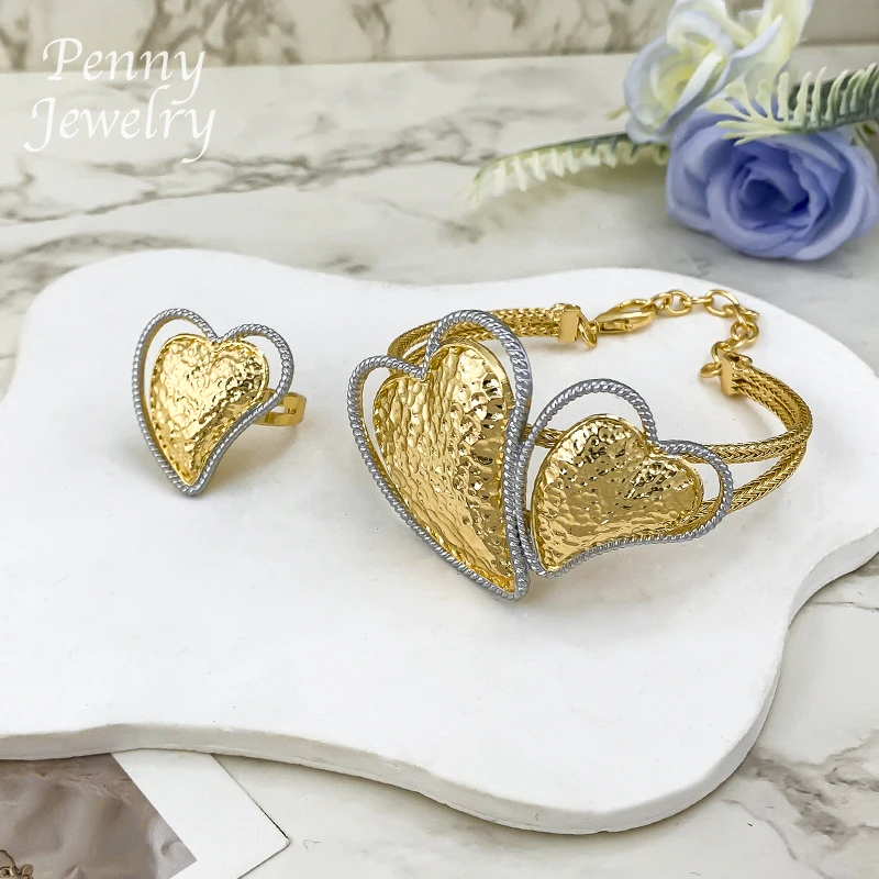 Heart Choker Gold Bridal Jewelry Set - Image 5
