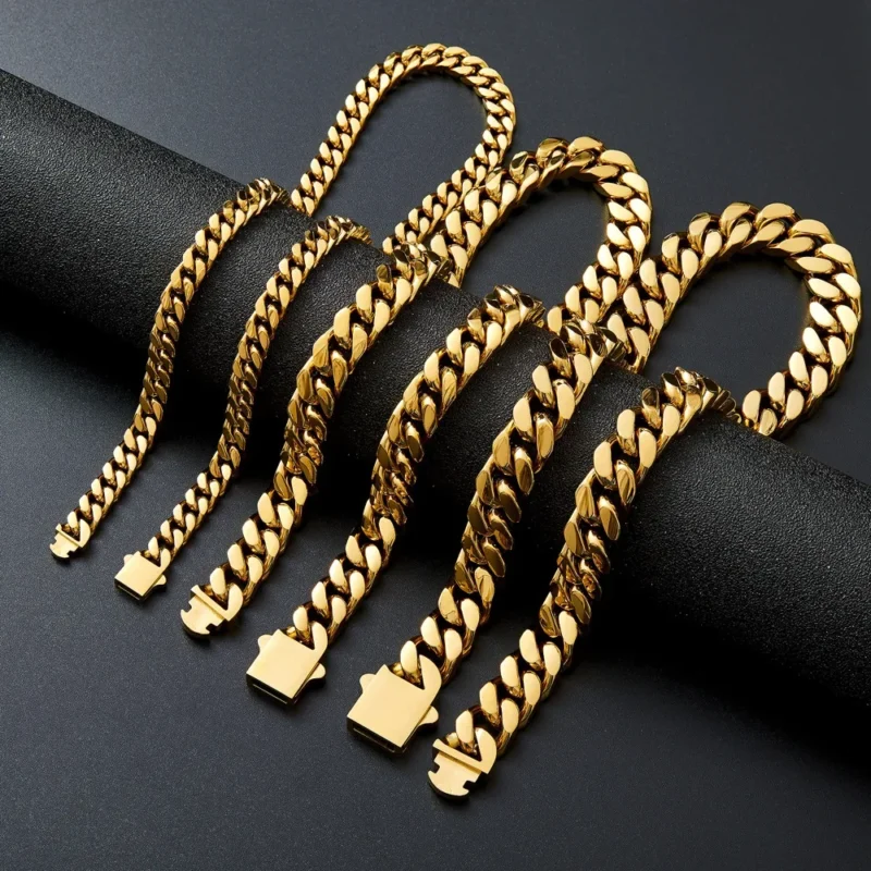18K Gold-Plated Cuban Chain Bracelet – Hip Hop Style