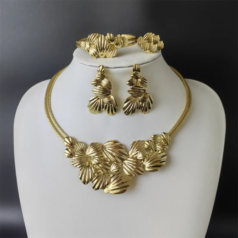 ESALE African Bridal Gold Jewelry Set