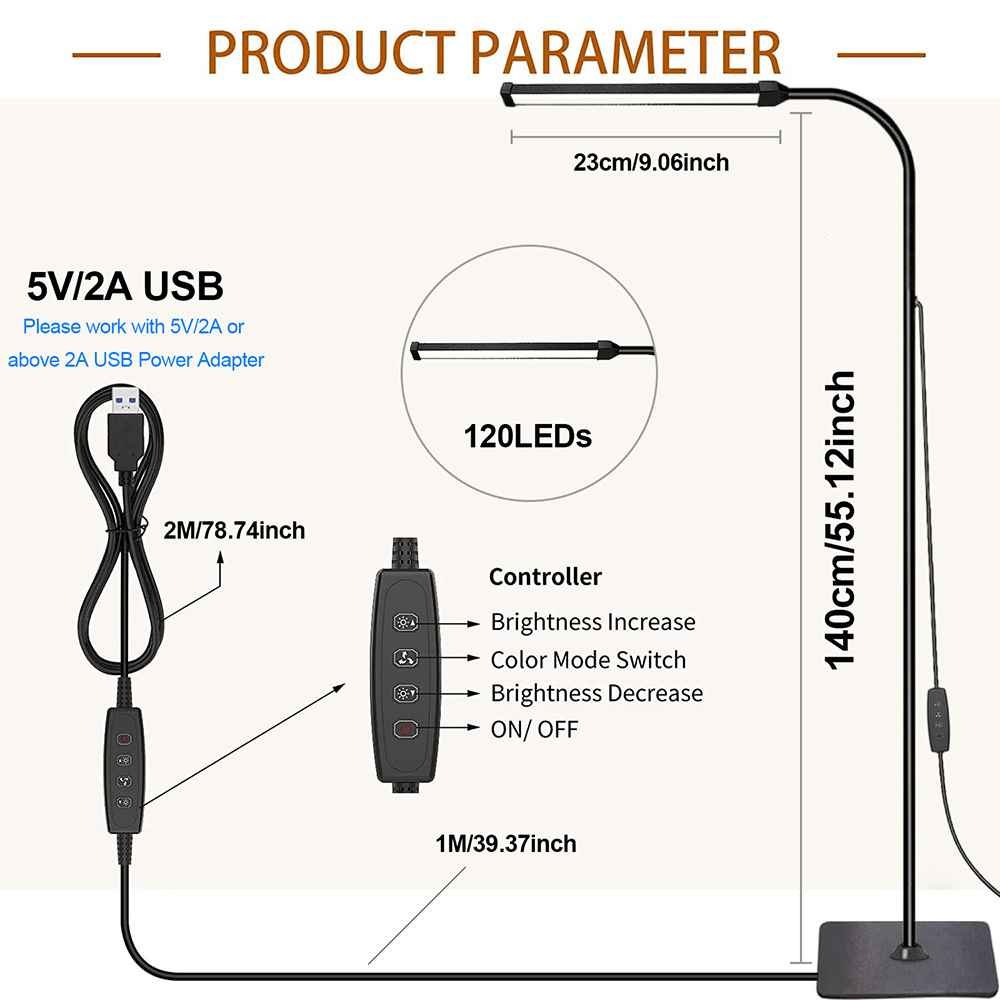 Eye-Friendly Reading Lamp - Dimmable Gooseneck Adjustable Gooseneck Floor Lamp - Targeted Warm Light Slim Dimmable Floor Lamp - Flexible Gooseneck Design 9 Eye-Friendly Reading Lamp - Dimmable Gooseneck Adjustable Gooseneck Floor Lamp - Targeted Warm Light Slim Dimmable Floor Lamp - Flexible Gooseneck Design - Image 9
