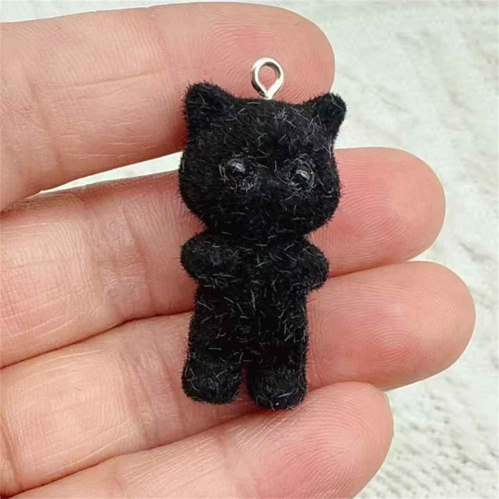 Kawaii 3D Fluffy Flocking Resin Cat Charms (Set of 4) - Image 2