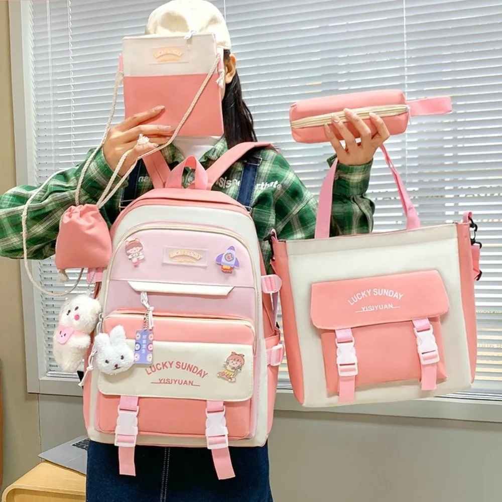 5-Piece Large Capacity Backpack Set with Matching - Image 4