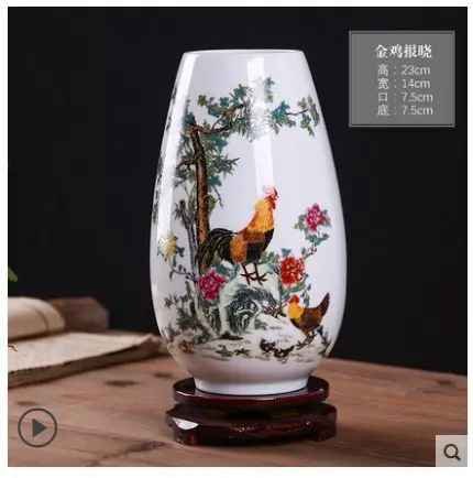 chinese vase color white with nice drawing artistic ancient chinese culture