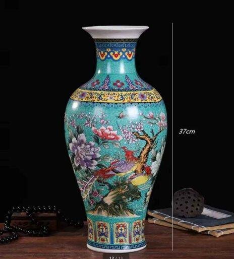 Chinese vas in blue color