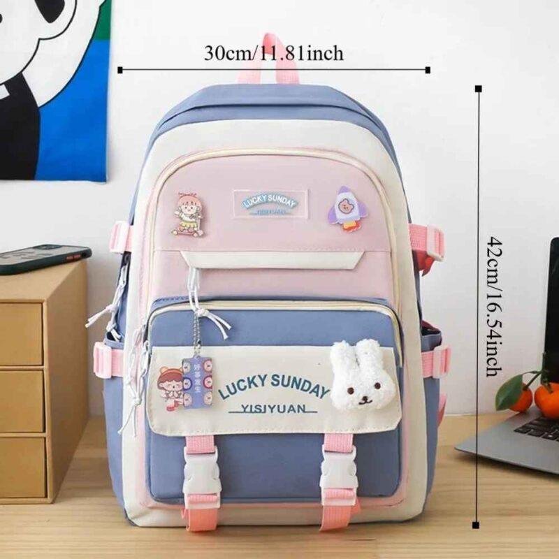 5-Piece Large Capacity Backpack Set with Matching
