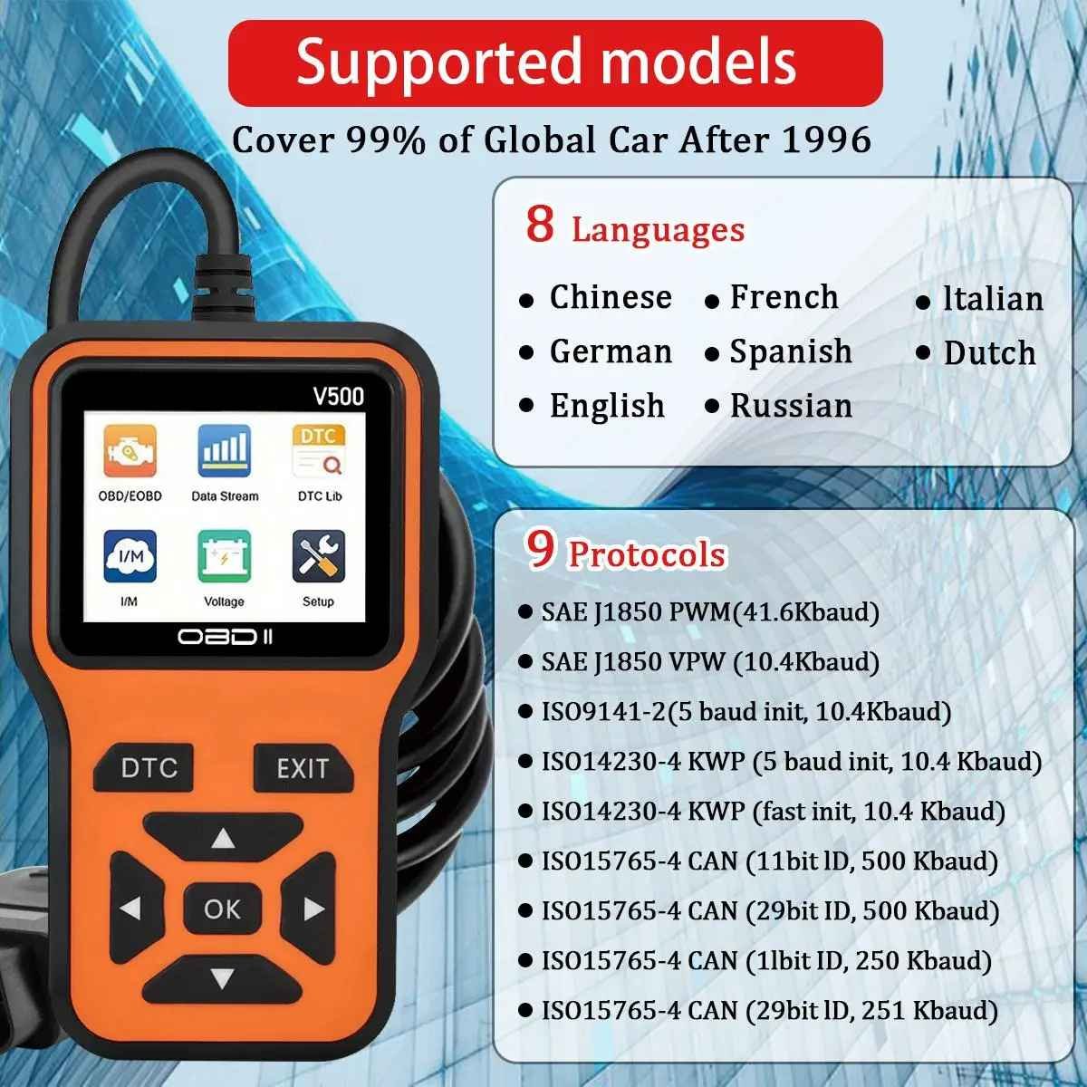 Clear Engine Light Fast: OBD2 Scanner + Battery Test Car Owners: OBD2 Scanner Prevents Costly Repairs Engine Fault Code & Battery Tester OBD2 Scanner for DIY Smart OBD2 Scanner - Diagnose & Test Battery Health Stop Mechanic Guesswork: Engine Fault Code Reader V500 - Image 5
