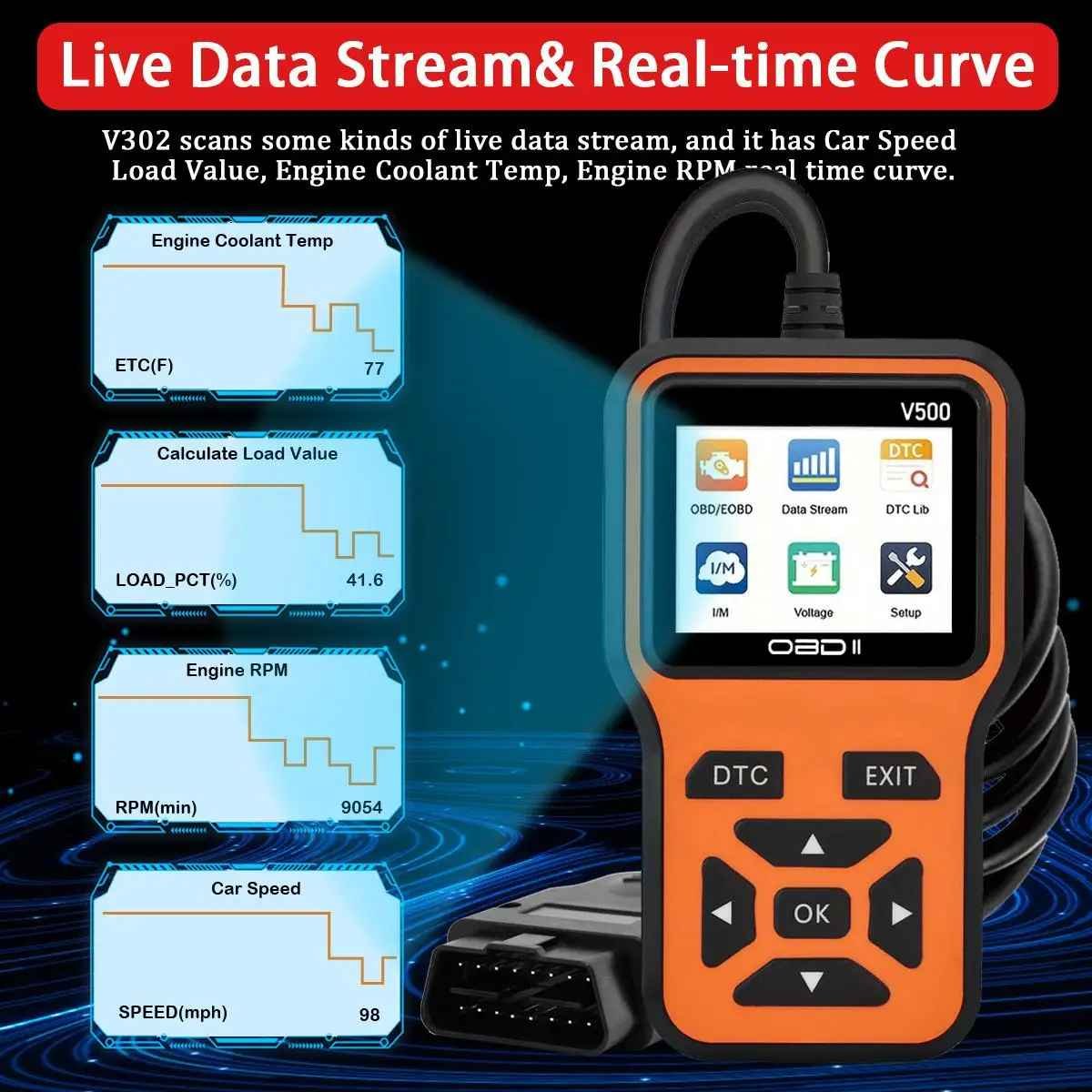 Clear Engine Light Fast: OBD2 Scanner + Battery Test Car Owners: OBD2 Scanner Prevents Costly Repairs Engine Fault Code & Battery Tester OBD2 Scanner for DIY Smart OBD2 Scanner - Diagnose & Test Battery Health Stop Mechanic Guesswork: Engine Fault Code Reader V500 - Image 6