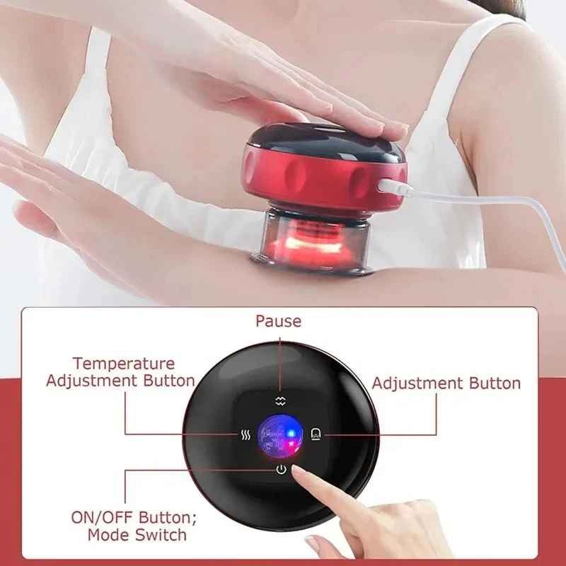 Deep Pain Relief Cupping Massager w/ Heat & Gua Sha - Image 3