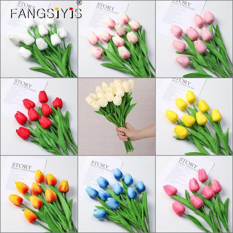 20pcs Real Touch Tulip Bouquet for Home & Wedding Decor
