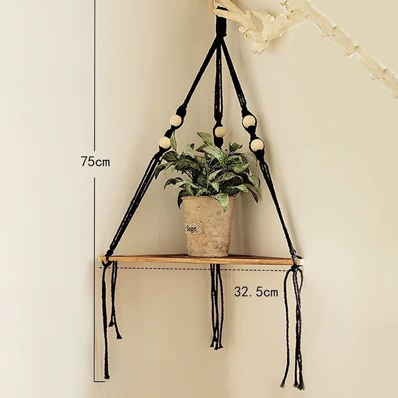 Handcrafted 3 Tiers Rustic Wood Corner Floating Shelves - Image 6