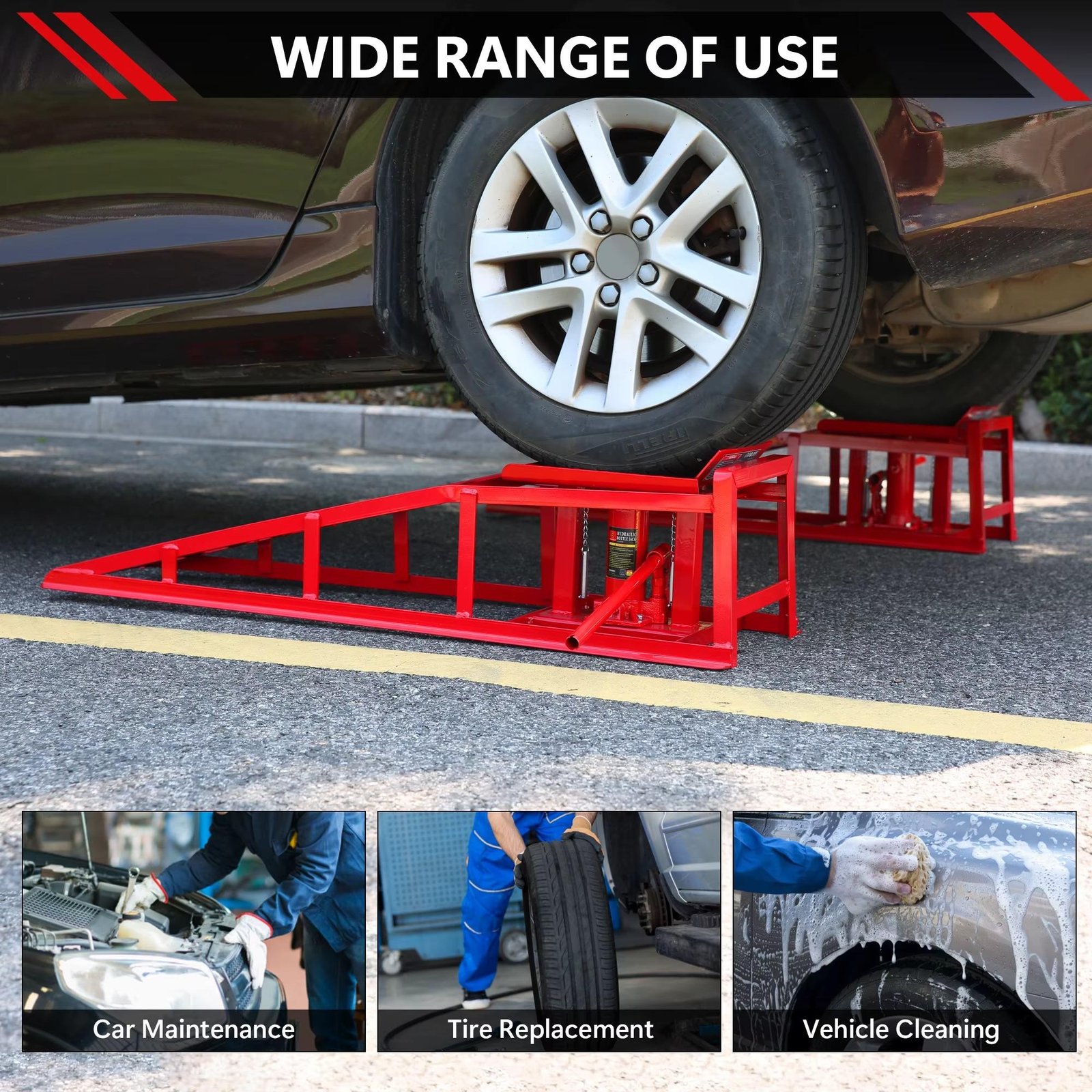 Safer Car Lift Ramps - 5-Ton Hydraulic Stability Home Garage Ramps: Safe 5-Ton Hydraulic Car Lift Drive-Up Hydraulic Ramps - Stable Under-Car Access 2 Safer Car Lift Ramps - 5-Ton Hydraulic Stability Home Garage Ramps: Safe 5-Ton Hydraulic Car Lift Drive-Up Hydraulic Ramps - Stable Under-Car Access - Image 2
