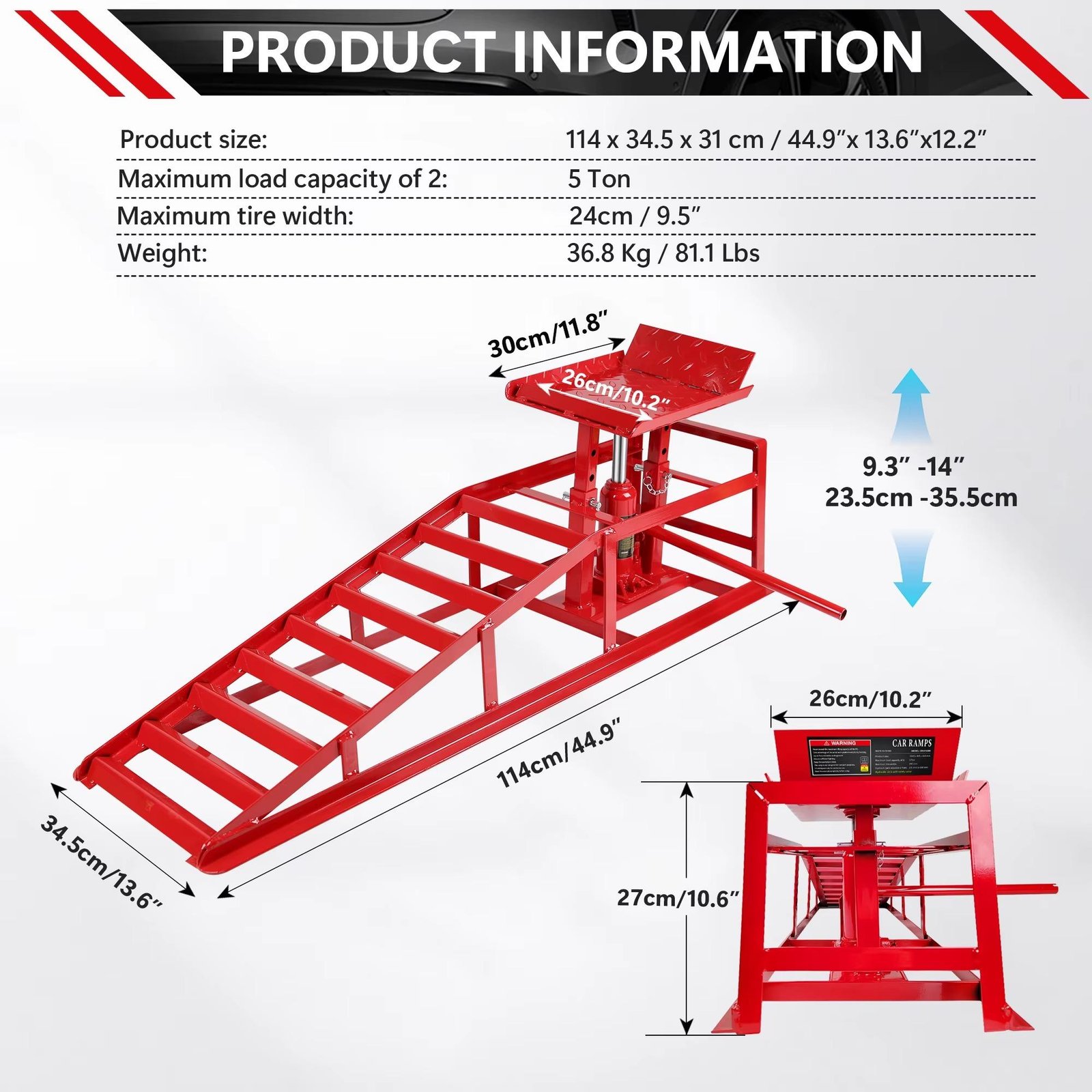 Safer Car Lift Ramps - 5-Ton Hydraulic Stability Home Garage Ramps: Safe 5-Ton Hydraulic Car Lift Drive-Up Hydraulic Ramps - Stable Under-Car Access 4 Safer Car Lift Ramps - 5-Ton Hydraulic Stability Home Garage Ramps: Safe 5-Ton Hydraulic Car Lift Drive-Up Hydraulic Ramps - Stable Under-Car Access - Image 4