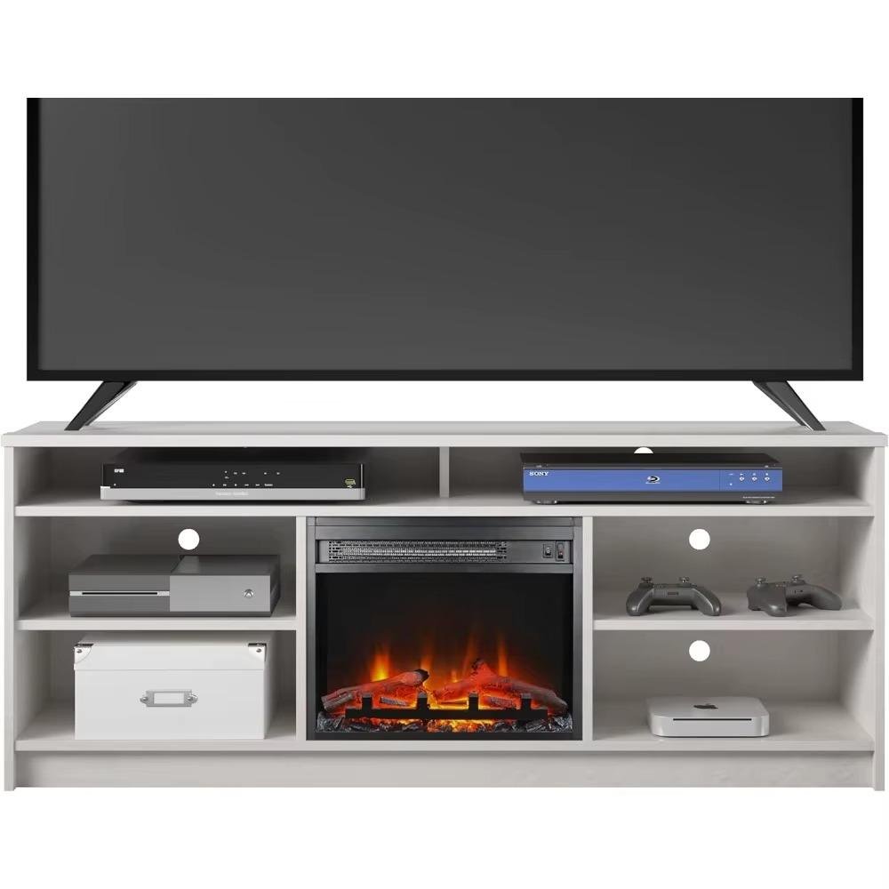 Immediate Warmth & Ambiance Fireplace TV Stand 65 Inch 3 D FlameModern White 65" Fireplace TV Stand - Elevates Ambiance3 D Flame Electric Fireplace 65 Inch TV Stand for Cozy Ambiance | Black Color Only - Image 2