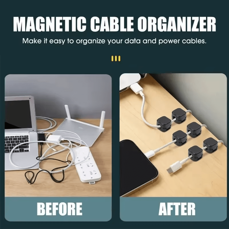 Magnetic Cable Clip Under Desk Cable Management Adjustable - MagdMart