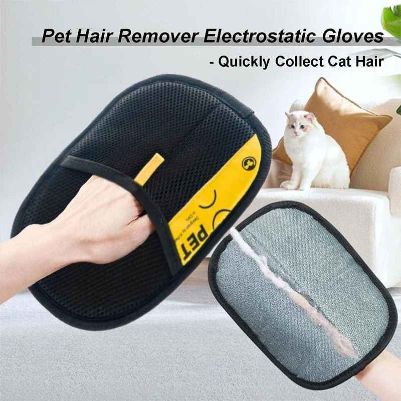 Pet Hair Remover Gloves with 2-in-1 Lint Roller Brush | - Image 4