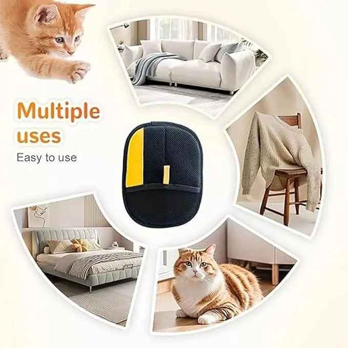 Pet Hair Remover Gloves with 2-in-1 Lint Roller Brush | - Image 7