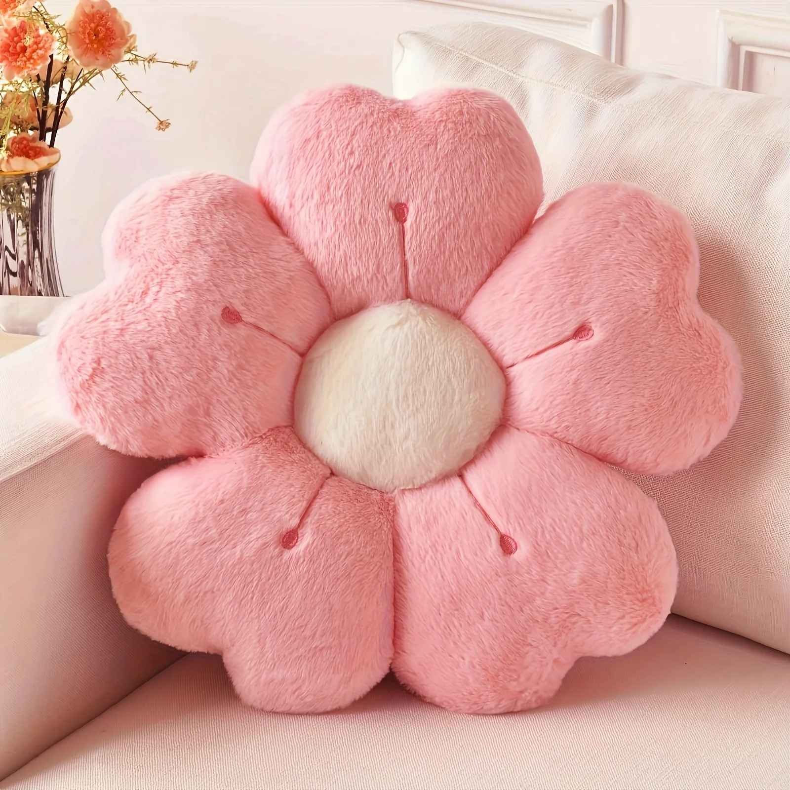 Soft Plush Daisy Flower Throw Pillow - Image 2
