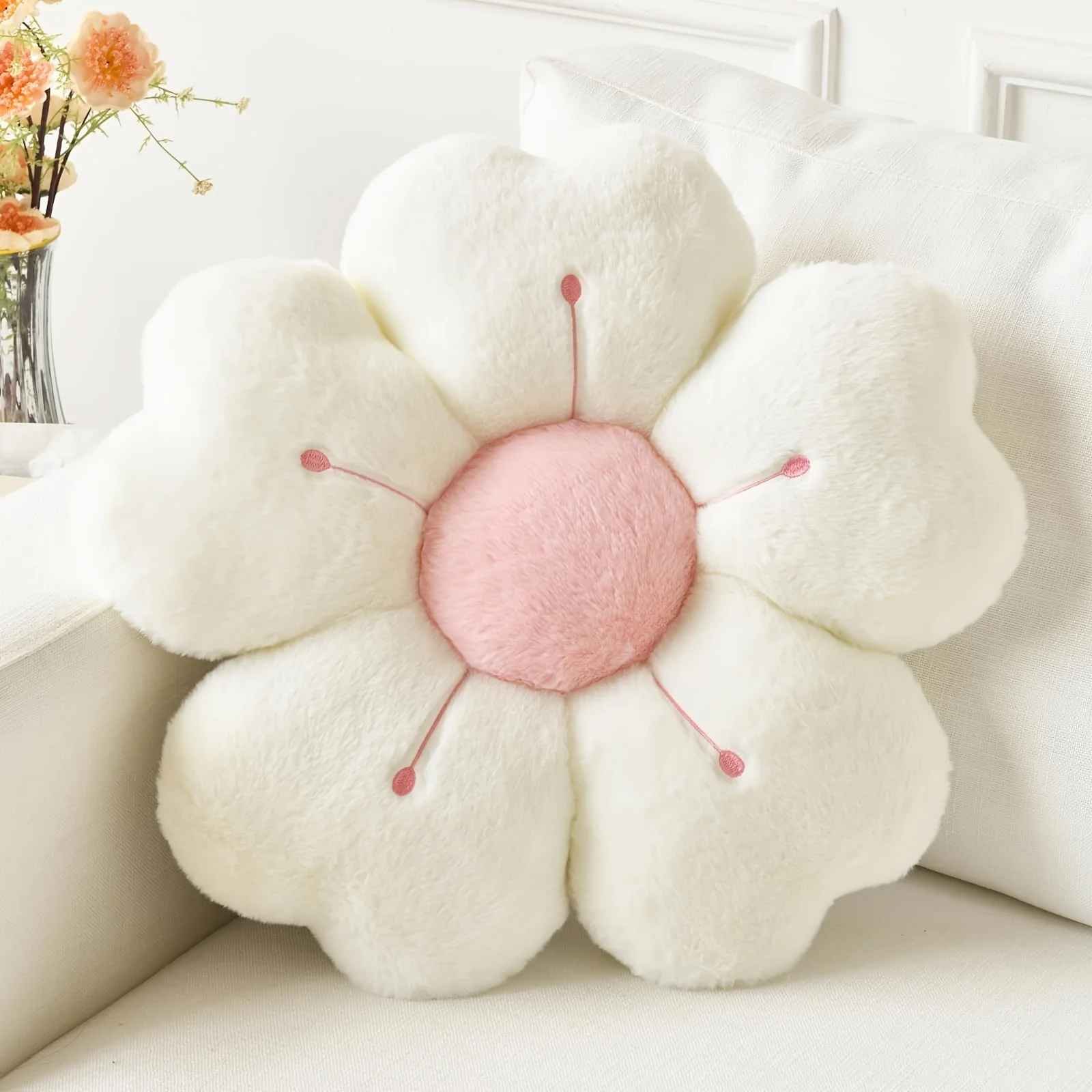 Soft Plush Daisy Flower Throw Pillow - Image 3