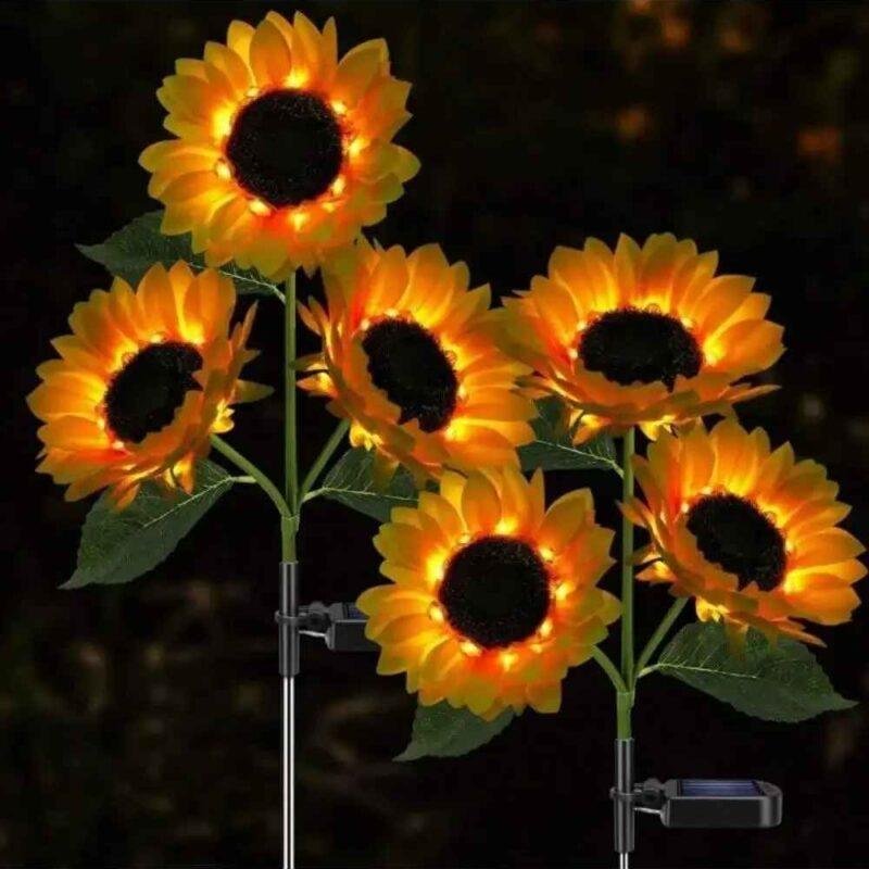 1pc / 3 Heads Solar Sunflower LED Lawn Light | 10,000+ Sold